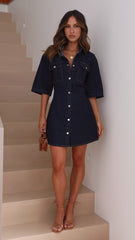 Raz Mini Dress - Dark Denim