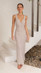 Rubie Maxi Dress - Brown Geo