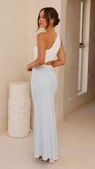 Abia Maxi Dress - White/Blue