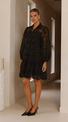Acacia Lace Mini Dress - Black