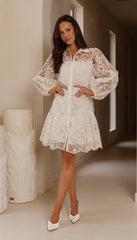 Acacia Lace Mini Dress - White