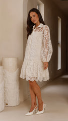 Acacia Lace Mini Dress - White