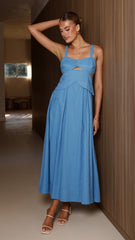 Harleigh Midi Dress - Blue