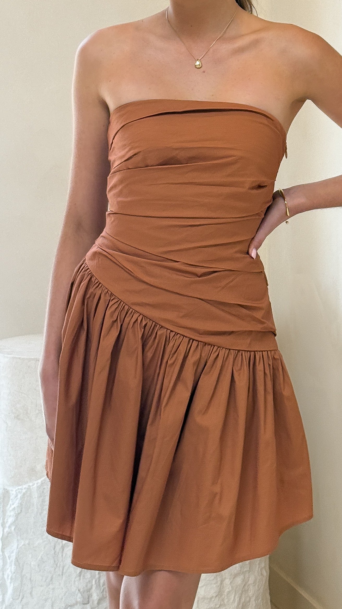 Selena Mini Dress - Chocolate