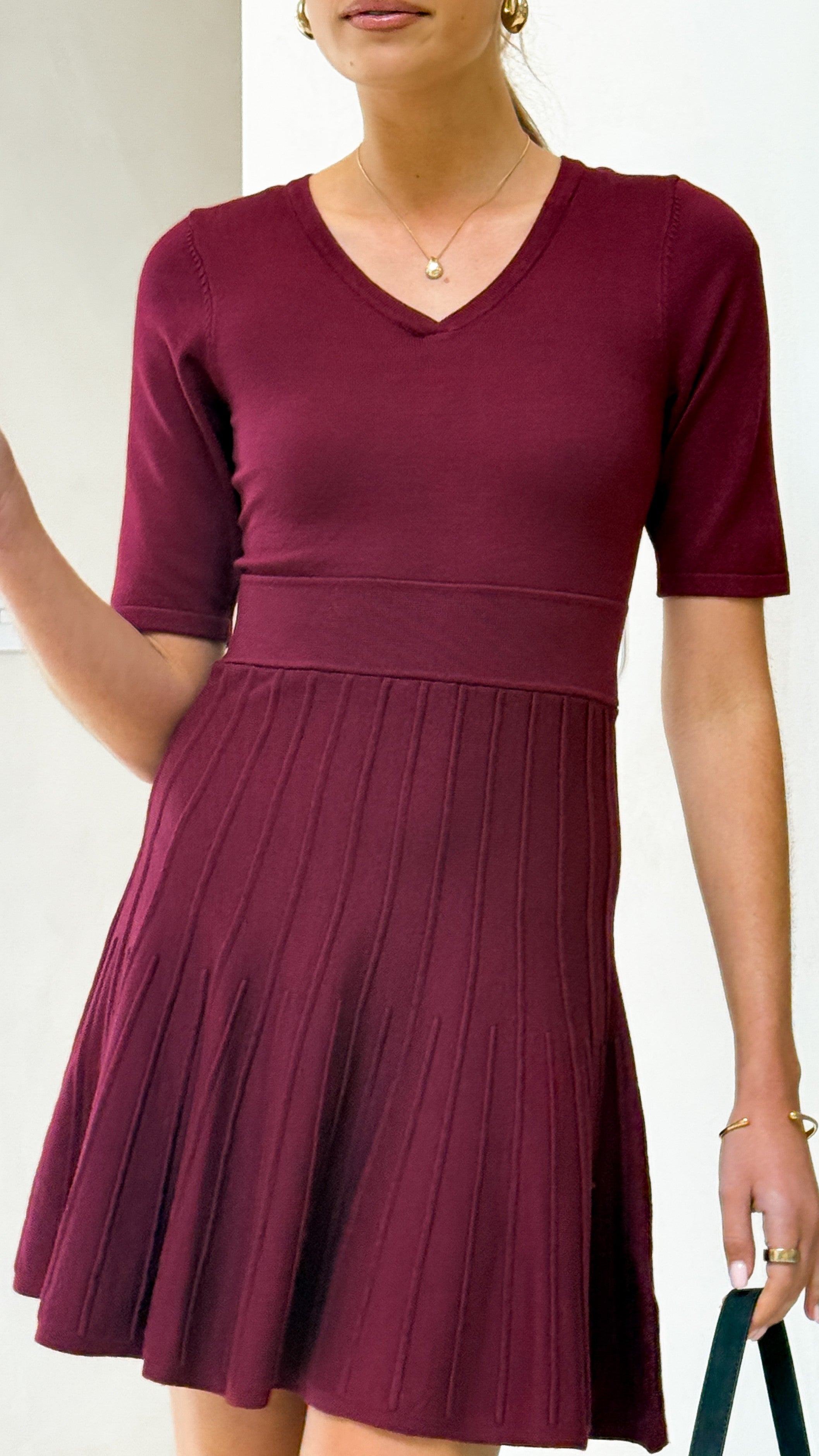 Jasmyn Mini Dress - Burgundy