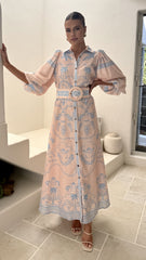 Xander Long Sleeve Maxi Dress - Blue
