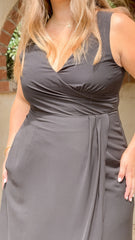 Pamela V Neck Maxi Dress - Black