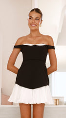 Talmai Mini Dress - Black / White